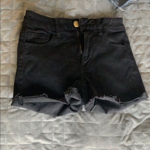 Black jean shorts